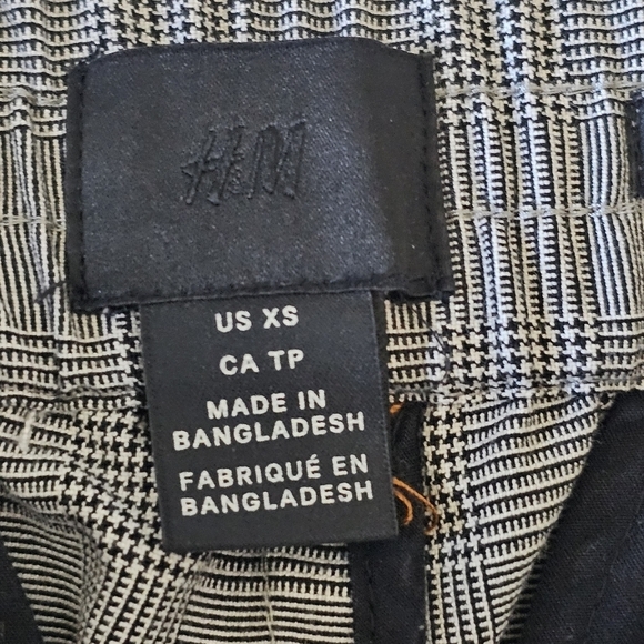 H&M Gray Glen Plaid Trouser Office Jogger Work Pant Womens Slim‎ Fit Size XS - Picture 4 of 11